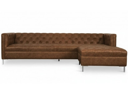 Canapé d'angle marron Style occidental Ensemble d'angle Canapé d'angle Canapé d'angle Suite Revêtement