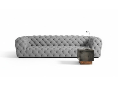 Canapé Chesterfield gris Salon moderne Canapés Canapé Tissu Meubles Grand xxl neuf