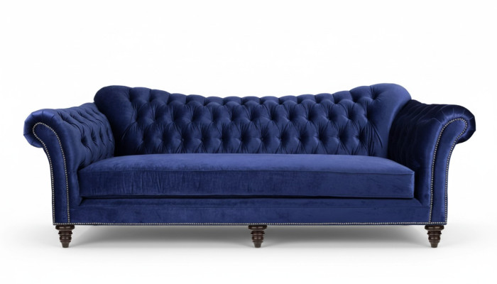 Bleu et Chesterfield Salon Design moderne Canapés Canapé Meubles de designer Tissu