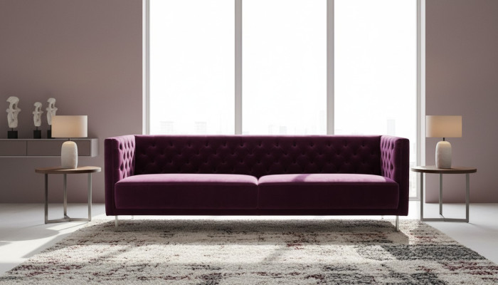 Salon violet Chesterfield Moderne Design Canapé Meubles Style Italien Furniture.