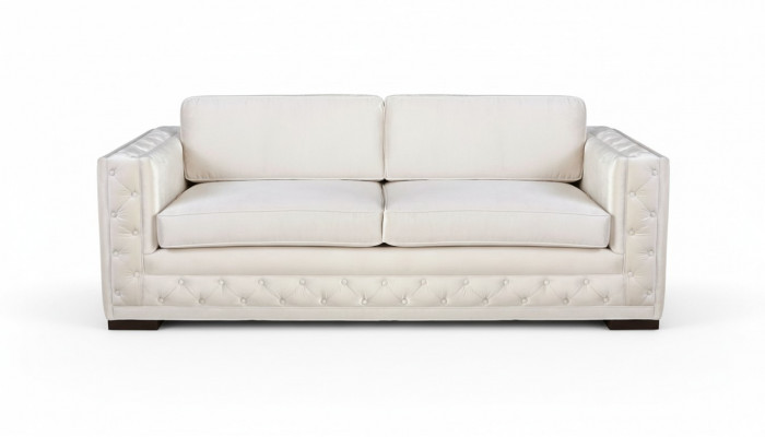 Canapés design moderne Chesterfield blanc Textile Sofa 3 places neuf Kreative Furniture