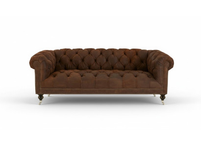 Brown Three Seater Chesterfield Modernes Design Ledersofa Design Möbel Samtstoff