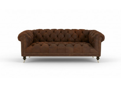 Brown Three Seater Chesterfield Modernes Design Ledersofa Design Möbel Samtstoff