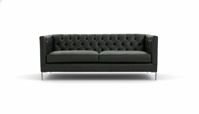 Équipement salon design canapé noirs style italien meubles tissu