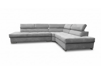 Canapé d'angle gris grand en tissu, canapés tissu créatifs, meubles neufs design moderne.
