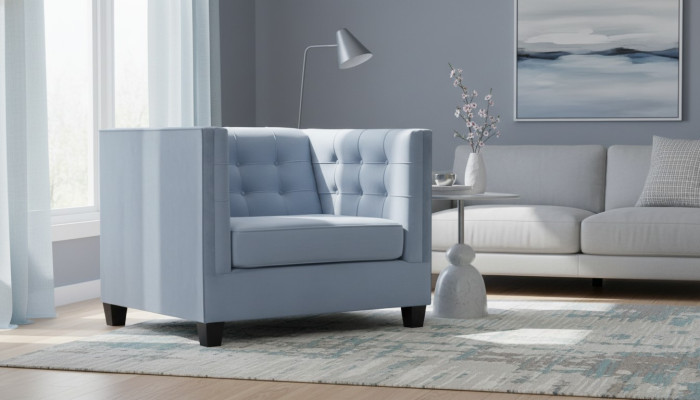 Bleu Chesterfield Fauteuil de salon Tissu créatif en tissu moderne