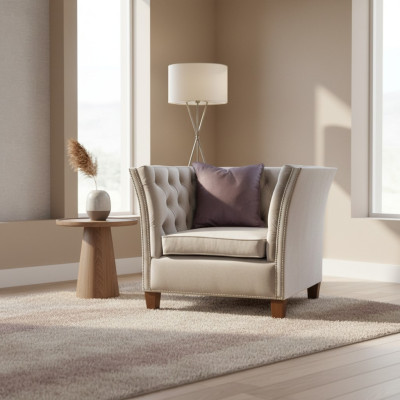 Fauteuil en tissu gris clair Creative Furniture nouveauté Salon Moderne