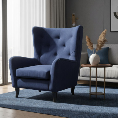Fauteuil en tissu Chesterfield en velours Mobilier Salon Canapés Modernes Bleus