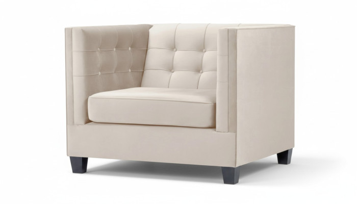 Fauteuil moderne Chesterfield en tissu blanc Meubles de loft créatifs pour le salon