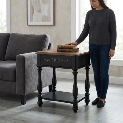 Conception Table de nuit Console de luxe Tables de chevet Beistell Consoles en cuir Bois nouveau