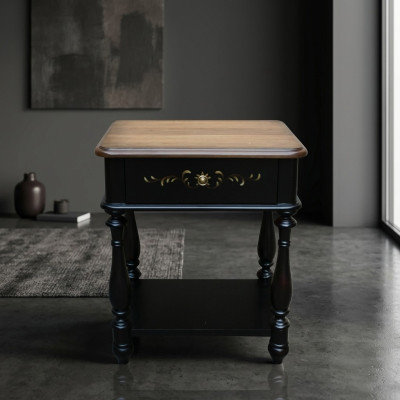 Conception Table de nuit Console de luxe Tables de chevet Beistell Consoles en cuir Bois nouveau