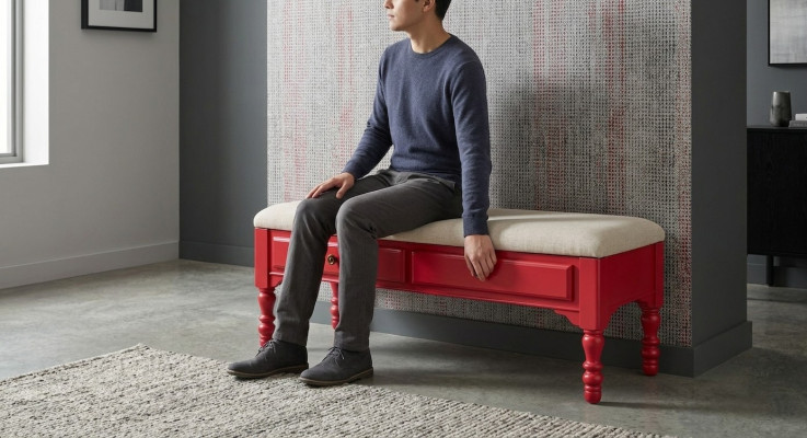 Designer de textiles, tabouret de luxe, rembourrage de siège américain, côté canapé relaxant, nouveau.