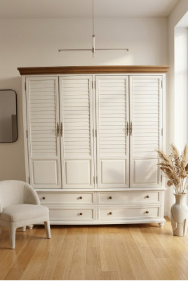 Armoire de luxe Armoire en bois Armoire à vêtements Meuble de chambre en bois massif