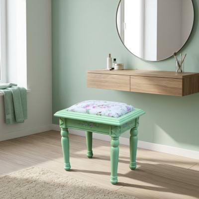 Tabouret en tissu Tabouret Canapé Pouf Rembourrage Tabouret d'appoint Mobilier Tabouret Bois Siège neuf