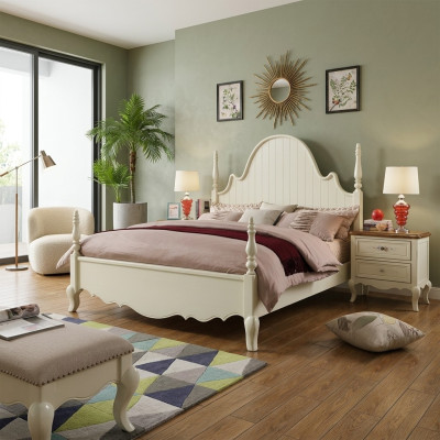 Set de chambre de classe 3 pièces Lit Lit double Lits 2x Table de chevet Bois 3 pièces. nouveau
