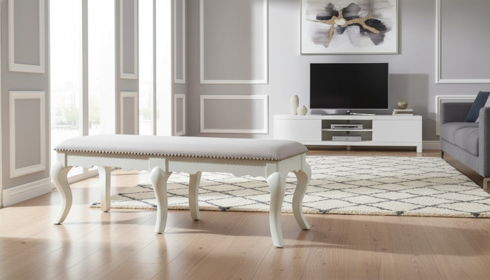 Tabouret Fauteuil TV Design Rembourrage Repose-pieds Classique Textile neuf Ottoman