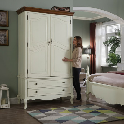 Style campagnard Armoire Mobilier Armoires Chambre Armoire Blanche Nouvelle