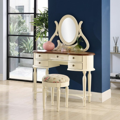 Classique coiffeuse miroir luxe console tabouret table de maquillage Landhfrom nouveau