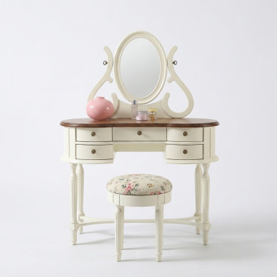 Classique coiffeuse miroir luxe console tabouret table de maquillage Landhfrom nouveau