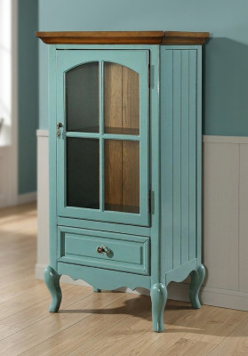 Vitrine classique Armoire de présentation Vitrines de salon Mobilier américain vert