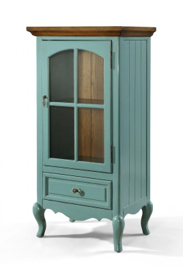 Vitrine classique Armoire de présentation Vitrines de salon Mobilier américain vert