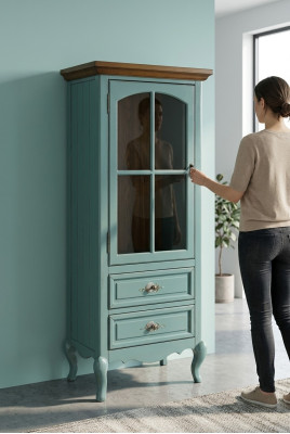 Vitrine Buffet Armoire en verre Commode Armoires hautes Meubles en bois massif Commodes