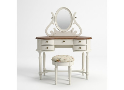 Coiffeuse Miroir Tabouret Commode complète Commode de chambre Mobilier de campagne Console