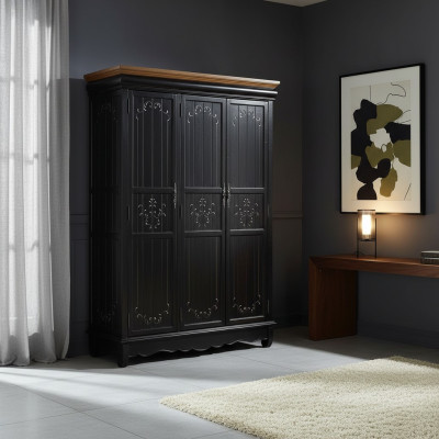 Armoire Style Ancien Armoires Noir Mobilier de Campagne Chambre Armoire