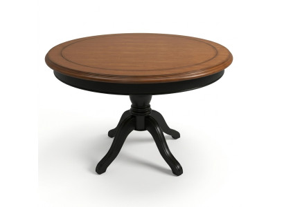 Table à manger ronde en bois massif de 122 cm de diamètre. Table de cuisine en bois véritable neuve.