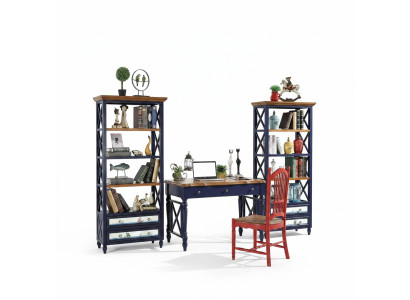 Bureau Ensemble de 2 pièces Armoire Table Salle d'étude Mobilier en bois véritable Bureau Table à manger
