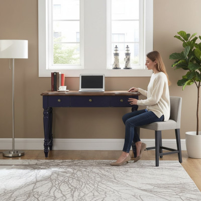 Bureau Chaise de bureau Table Table en bois Chaise Tables 2 pièces Ameublement Bois massif