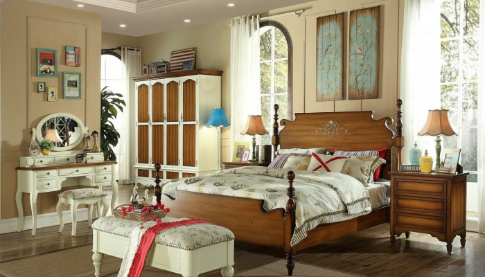 Elégance de l'ensemble de chambre à coucher complet en 7 pièces élégant pour votre chambre.