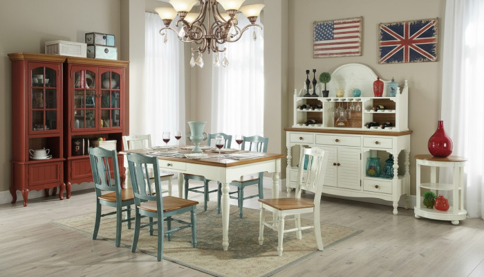 Meubles design de salle à manger 8 pièces. Ensemble Table Chaises Commode Enfilade Groupe Suite