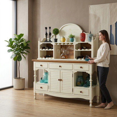 Meuble de buffet Commode Buffet en bois Planche latérale Armoire en bois pour le salon Luxe