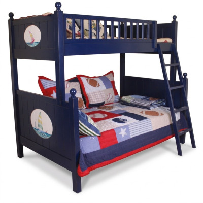 Lit superposé classique pour enfants Lit superposé Bleu Lit mezzanine Lit de jeu Lit pour enfants Lit superposé