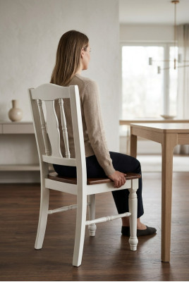 Chaise américaine 1x Chaise de salle à manger Canapé TV Siège de salon Chaise rembourrée Maison de campagne