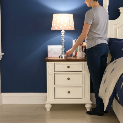 Chambre Classique Tables de chevet en vrai bois Meubles de maison de campagne Tables d'appoint