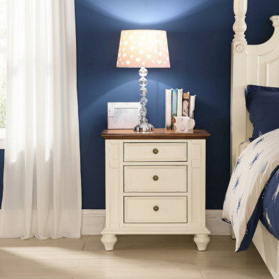 Chambre Classique Tables de chevet en vrai bois Meubles de maison de campagne Tables d'appoint