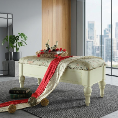 Siège Tissu Rembourrage Tabouret Rembourrage Siège Tabouret Banc Tissu Bois Style Designer nouveau