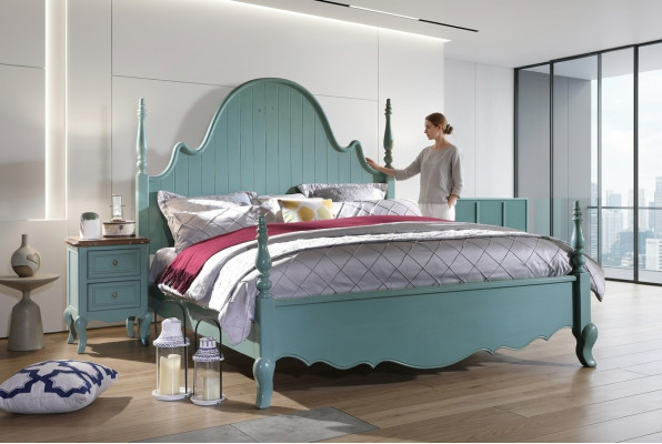Lits doubles américains de luxe pour chambre à coucher, lits doubles de designer 180x200 neufs