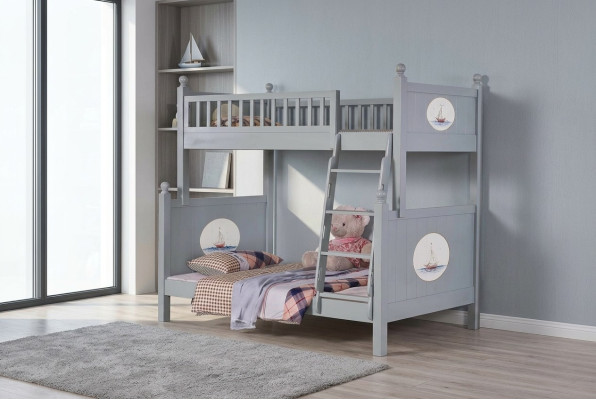 Lit superposé pour chambre d'enfant élégante, lit mezzanine de luxe pour jeunes, lits à étage élevé