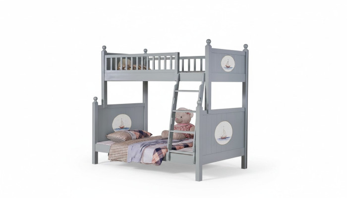 Lit superposé pour chambre d'enfant élégante, lit mezzanine de luxe pour jeunes, lits à étage élevé