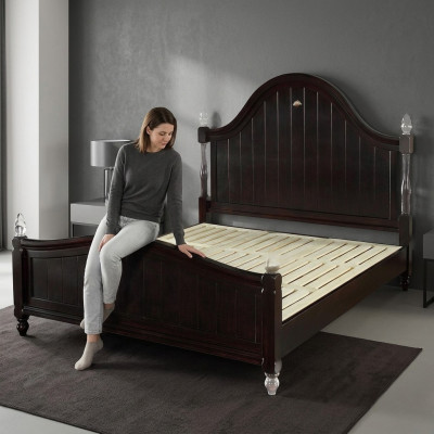 Lit de designer Maison de campagne Bois Hôtel Lits en métal Chambre double Mobilier en bois