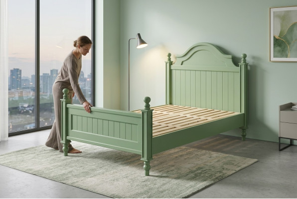 Lit vert Lits classiques Maison de campagne Lit double Hôtel Chambre de luxe neuve