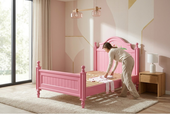 Conception de literie de luxe hotel double en bois pour chambre à coucher 120x200cm nouveau
