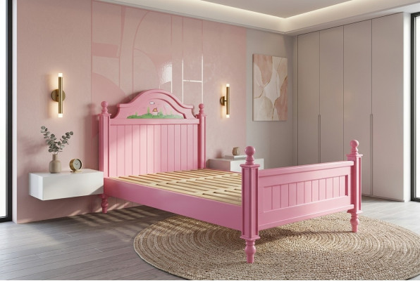 Conception de literie de luxe hotel double en bois pour chambre à coucher 120x200cm nouveau