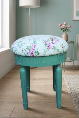 Tissu de siège de designer Tabouret Rembourrage de siège Tabouret Tabouret Textile Bois Style Maison de campagne