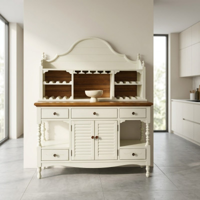Classique Buffet en bois Style maison de campagne Armoire commode Buffets Armoires