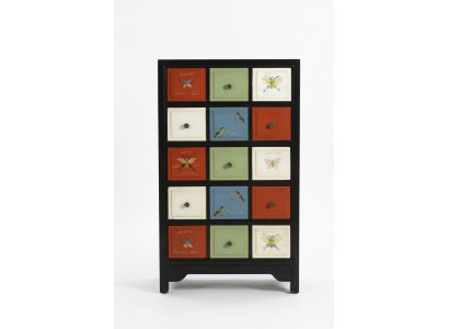 Armoire de pharmacie colorée Commode Buffet Hautes armoires Véritables coffres en bois