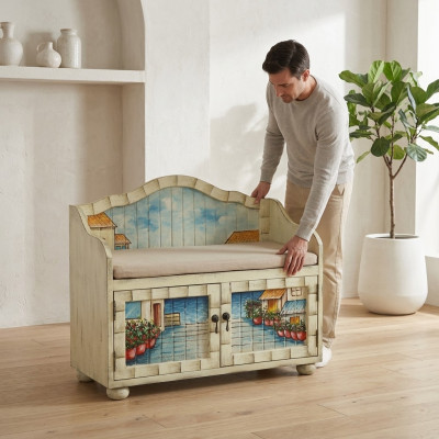 Banquette rembourrée Banquette Tabouret de designer Banquette Meuble de siège banc en bois banc à chaussures